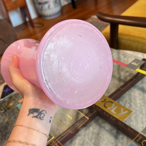 Beautiful Vintage Y2k 2000s Light pink large glass vase - Picture 3 of 6